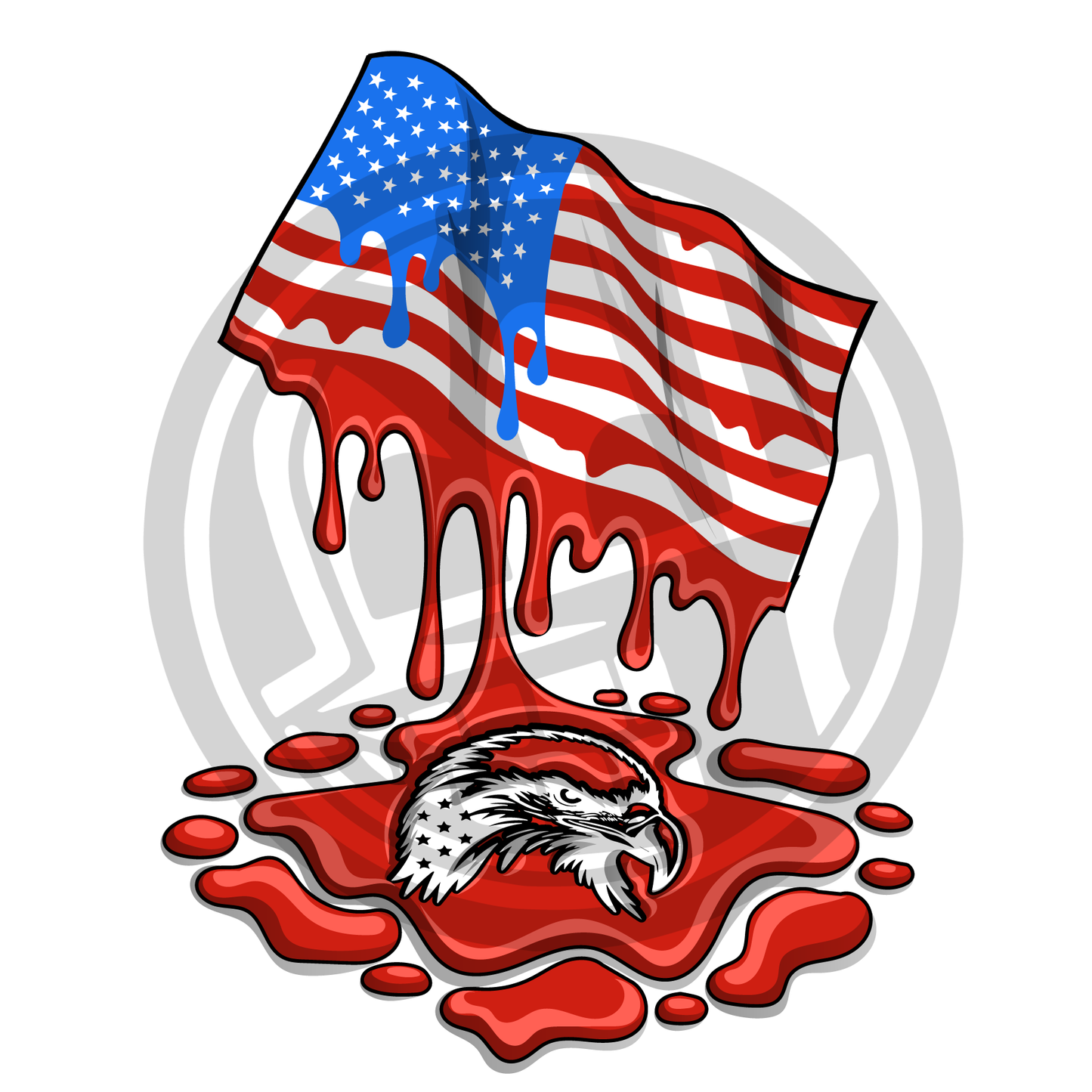 American Flag Drip Vector Digital Download (SVG/PDF)